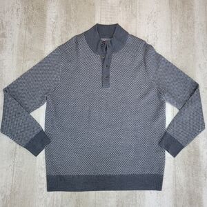 UNTUCKit Collier Printed Pattern Grey Pullover Sweater L
